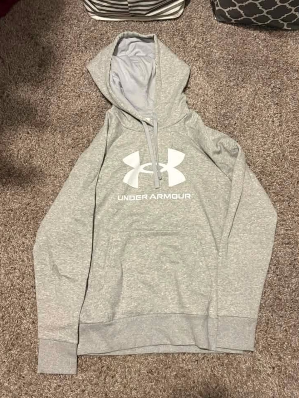 Under Armour Women’s Light Gray Hoodie with White Logo